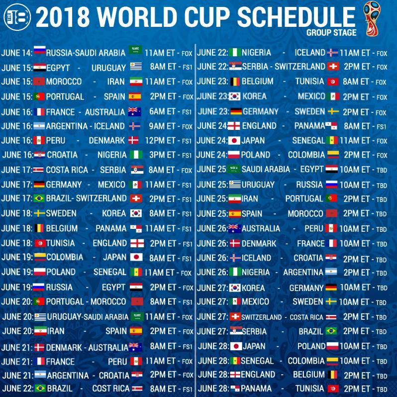 World Cup Schedule bookmark screenshot save