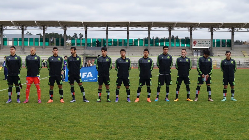 Mexico U-23 before a match with Japan.