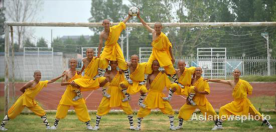 shaolin monks playing soccer