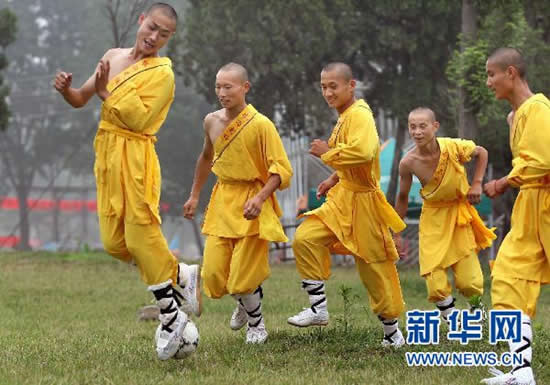 shaolin monks playing soccer