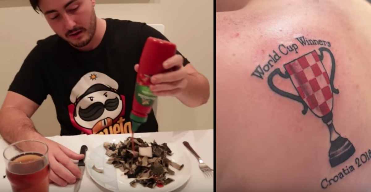 Some Guy Who Bet On Croatia To Win The World Cup Eats His Hat